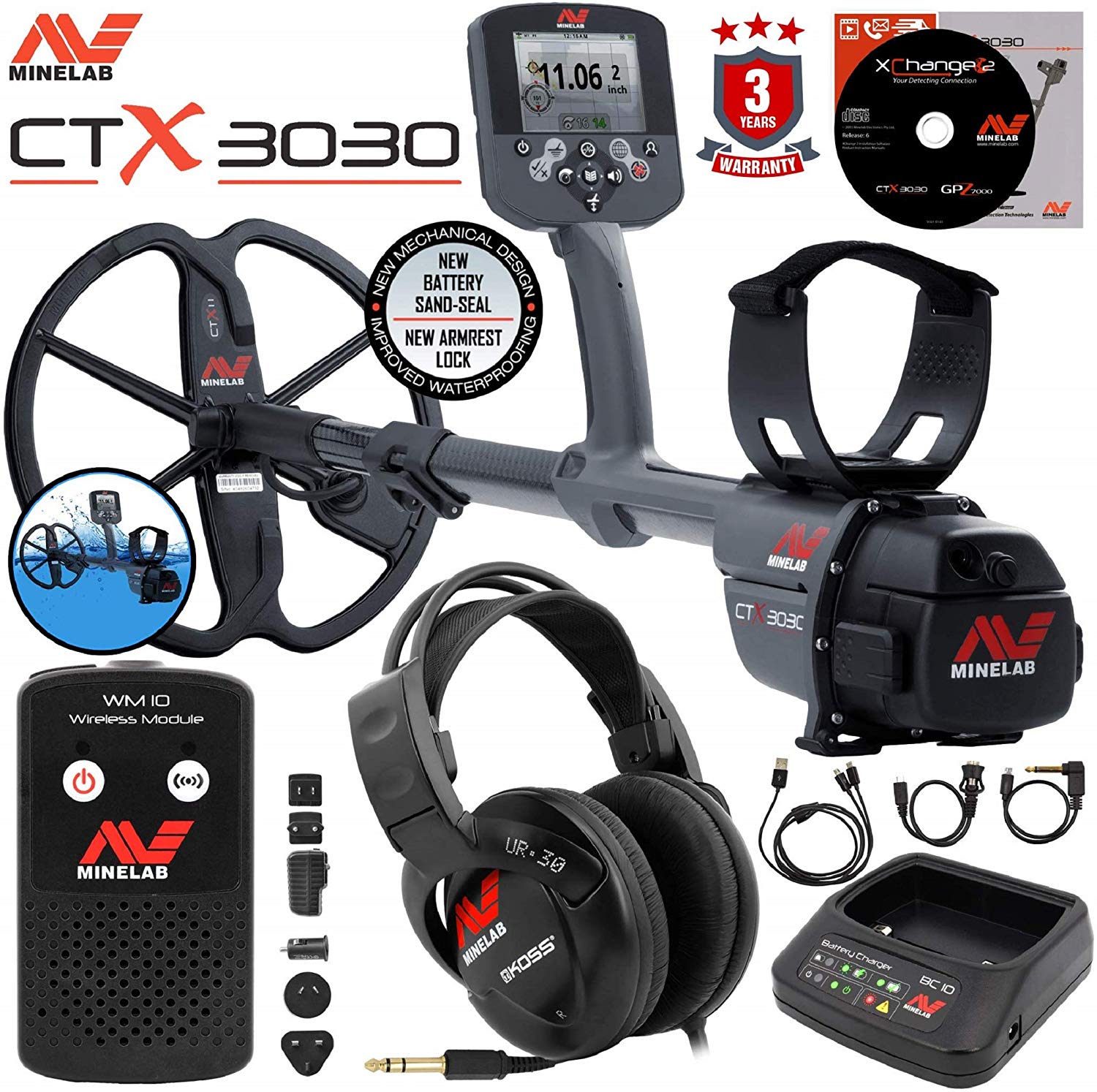 Minelab CTX 3030 Waterproof All Terrain Metal Detector with Full